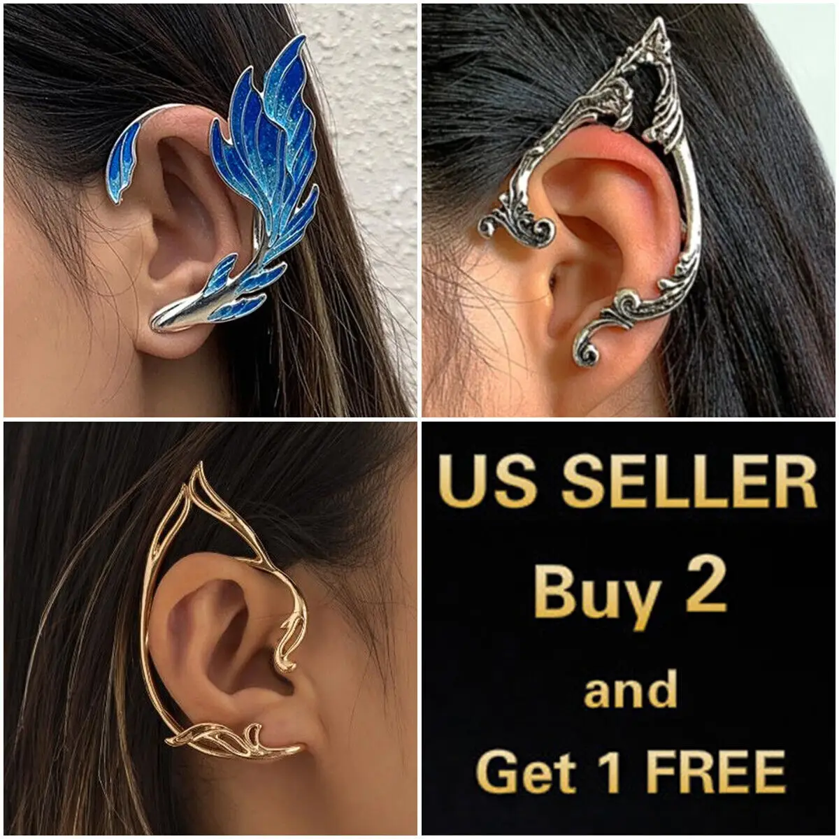 

Металлические уши эльфа, Хэллоуин, косплей, латексные протезы, серьги-оббит, вулкан, Алиан