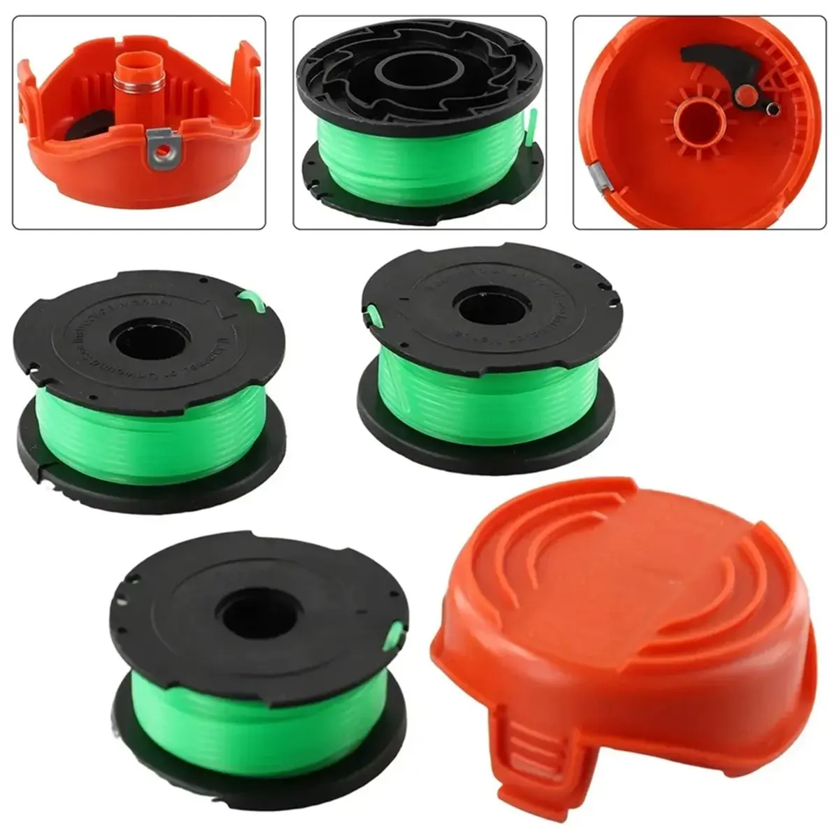 Fits for Premium Quality Trimmer Spool Line + Cap Set for Black & GL7033 GL8033 GL9035 Long Lasting and Reliable
