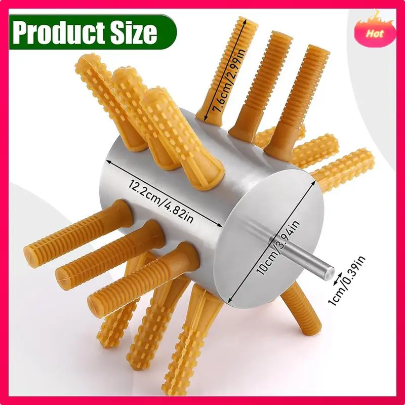 AD-1 PCS مزيل الدواجن من الريش، 18 إصبعًا جديدًا، فضي وبني 0.4 بوصة مثقاب ناتف الدجاج، آلة ناتف الدواجن