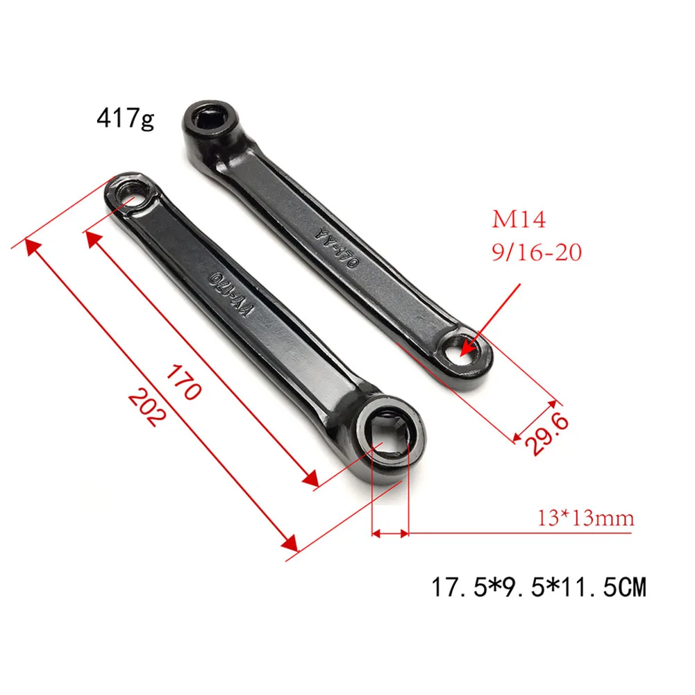 170mm Exercise Bike Crank Arm Iron Rhombic Hole Left Or Right Replacement For M14 Thread Pedal Fitness Equipment