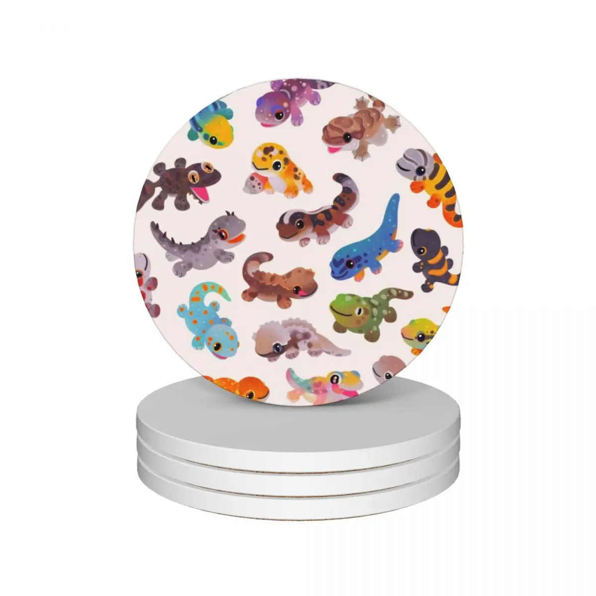 

Яркие керамические подставки Gecko (набор из 4 шт.), коврик для кружки, Рождественский чайный Рождественский милый набор подставок