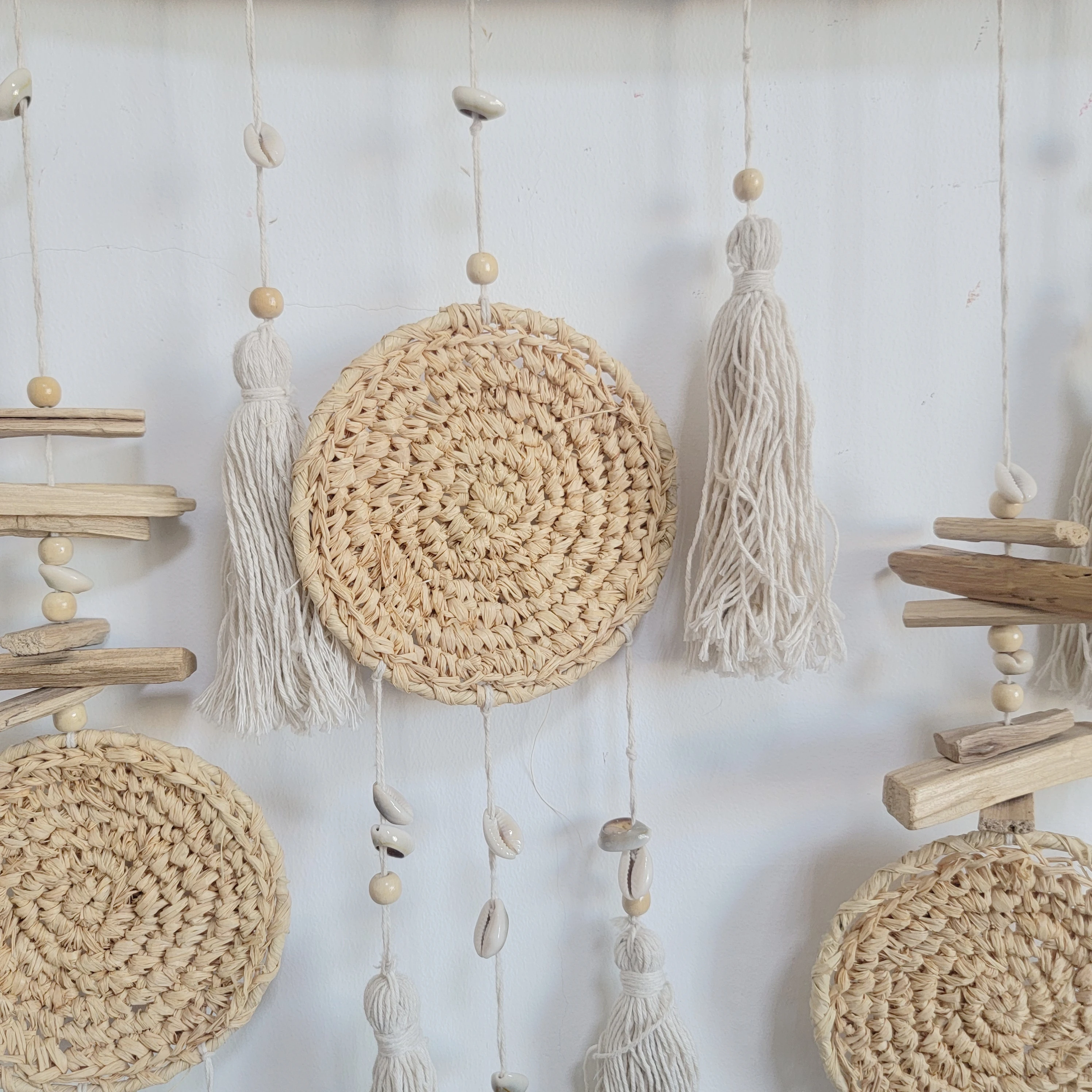 WALL DECORATION RAFFIA DECORATION HANDMADE CROCHET DECORATION SHELLS