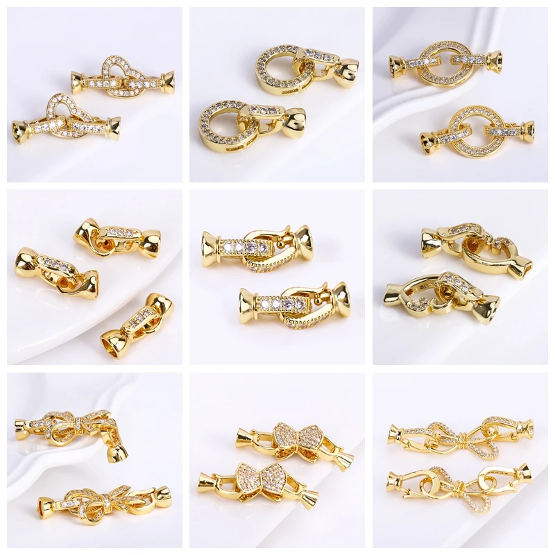 Trendy 18K vergoldet Klapp Halskette Enhancer für DIY Halskette Herstellung Zubehör Messing Anhänger Bail Schmuck Materialien Großhandel – Detail 4