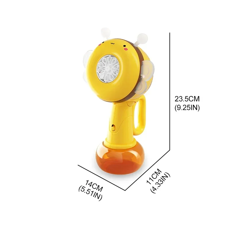 Máquina de burbujas de abeja, juguete eléctrico automático con cabeza móvil con luz para baile, fiesta al aire libre, soplador de burbujas, juguetes, regalos para niños