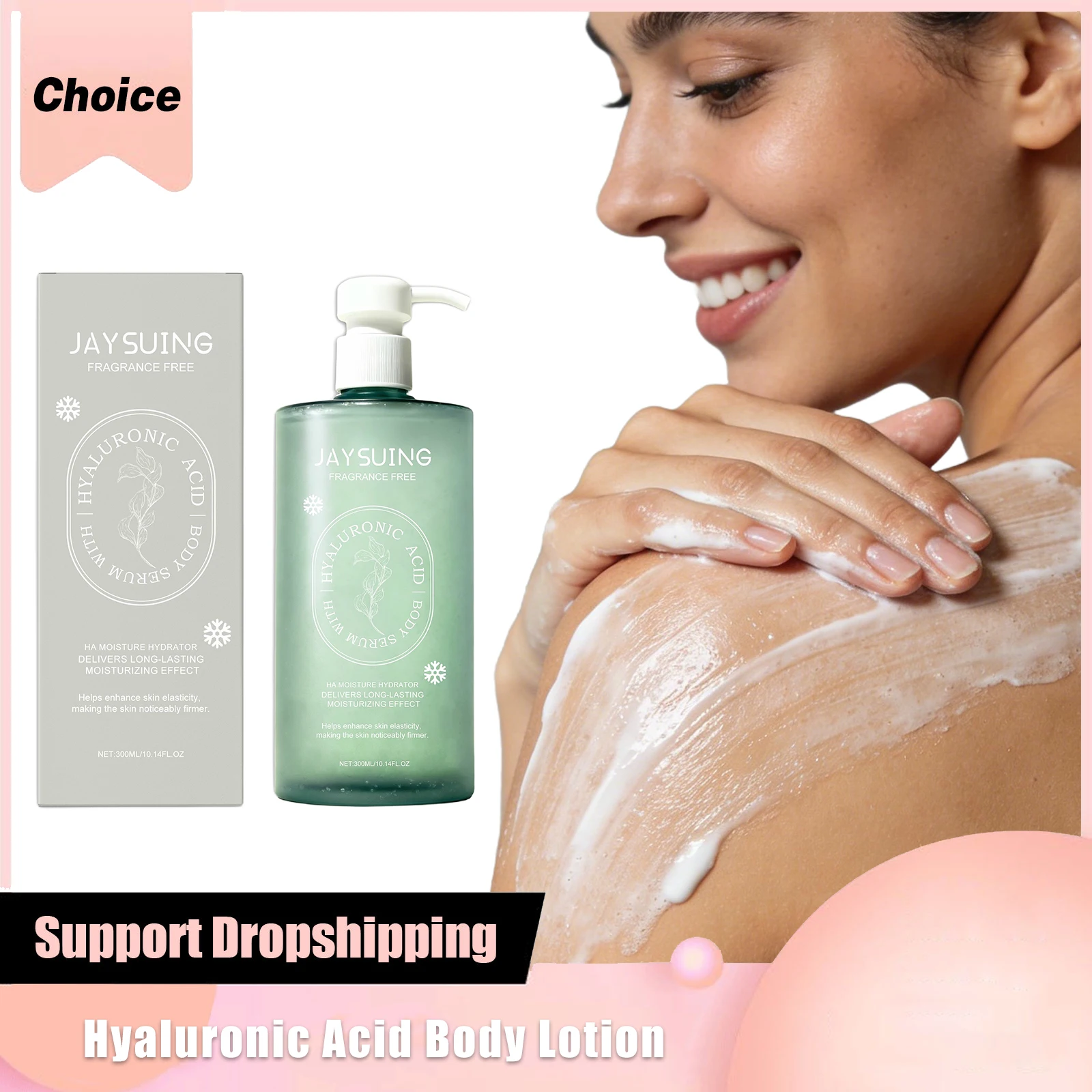 

Увлажняющая эссенция для тела с гиалуроновой кислотой. Улучшение сушки. Улучшение эластичности кожи. Уменьшение пилинга. Антиоксидантный укрепляющий лосьон для тела.