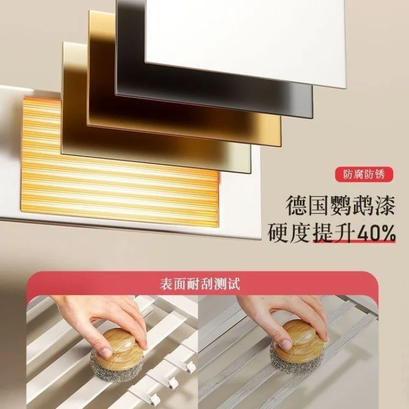 Cremefarbener, windweißer elektrischer Handtuchhalter, Badezimmerregal, intelligentes Trocknen ohne Stanzen im Haushalt, elektrischer Handtuchhalter