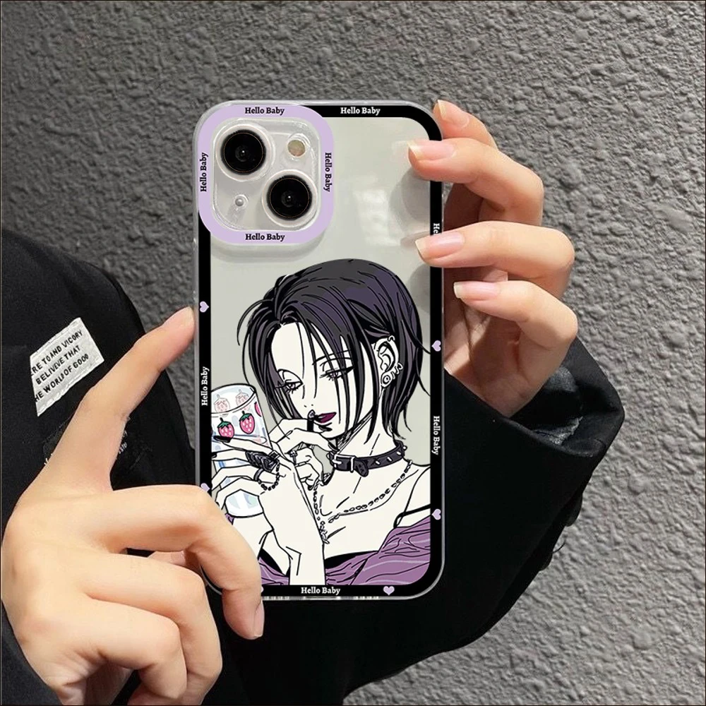 Cute Japanese Anime Nana Osaki Phone Case For iPhone 15 14 13 12 11 Pro Max XSMAX X XR 15Plus Luxury Clear Angel eyes Soft Cover