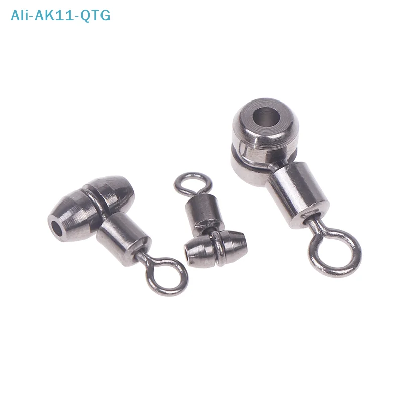 10Pcs Fishing Swivels 3-way Copper Fishing Connector Saltwater Fishing Rolling Bearing Swivel Hook For Carp Tackle Accessories