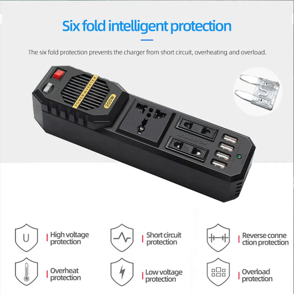 BYGD 400W Power Inverter 12v zu 220 Strom Inverter 5V 3,1 A 4 USB 3 Universelle Buchse adapter 220 zu 12V Auto power inverter