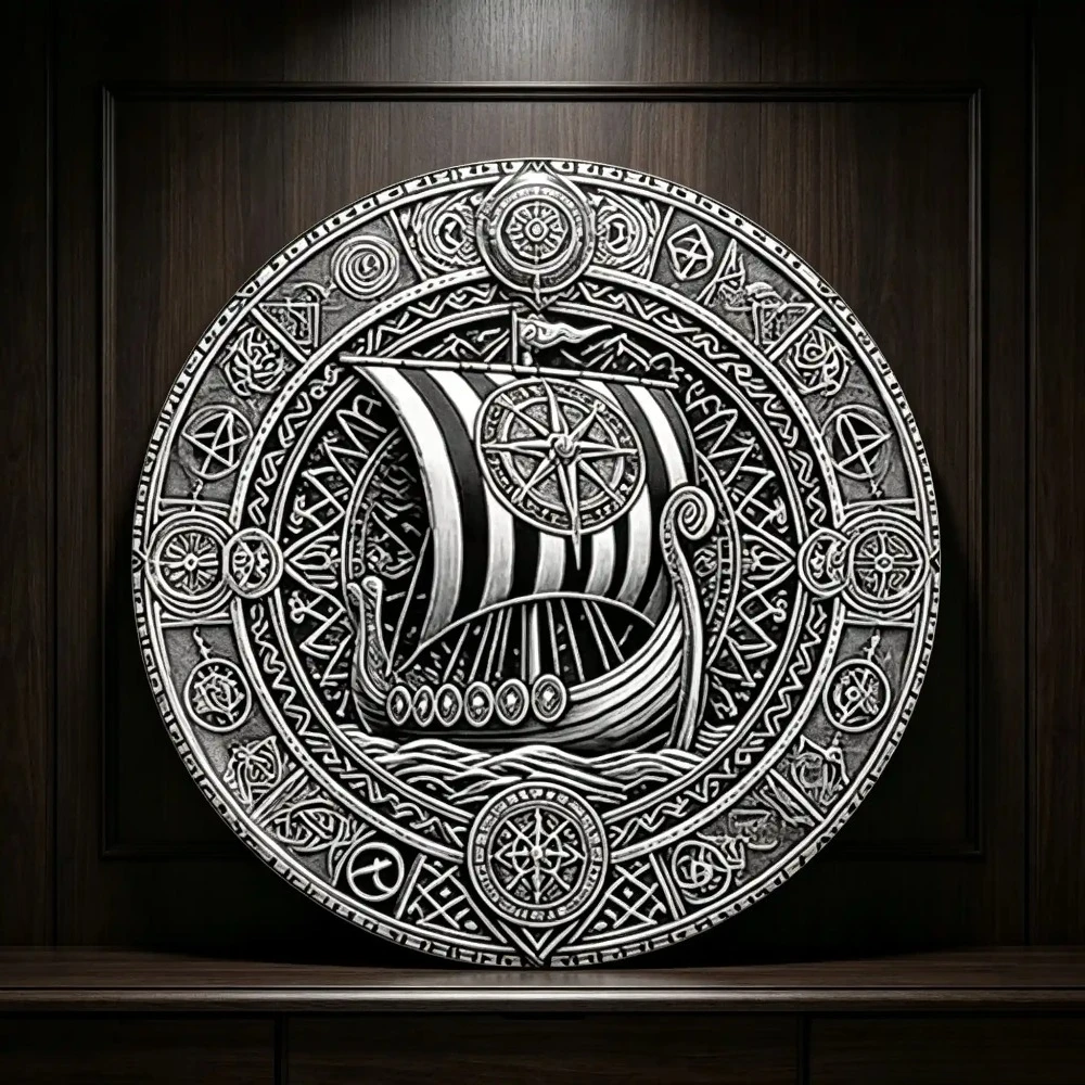 CIFBUY Retro Vintage Eye of Horus Aluminum Wall Art Waterproof Durable Alloy Decor for Home Living Room Bedroom Bar Man Cave