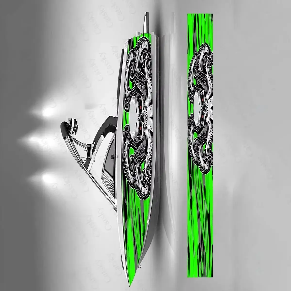 

Наклейка на лодку с дизайном осьминога и монстра, модная наклейка на рыбную лодку, виниловая водонепроницаемая наклейка на лодку, графическая наклейка на лодку