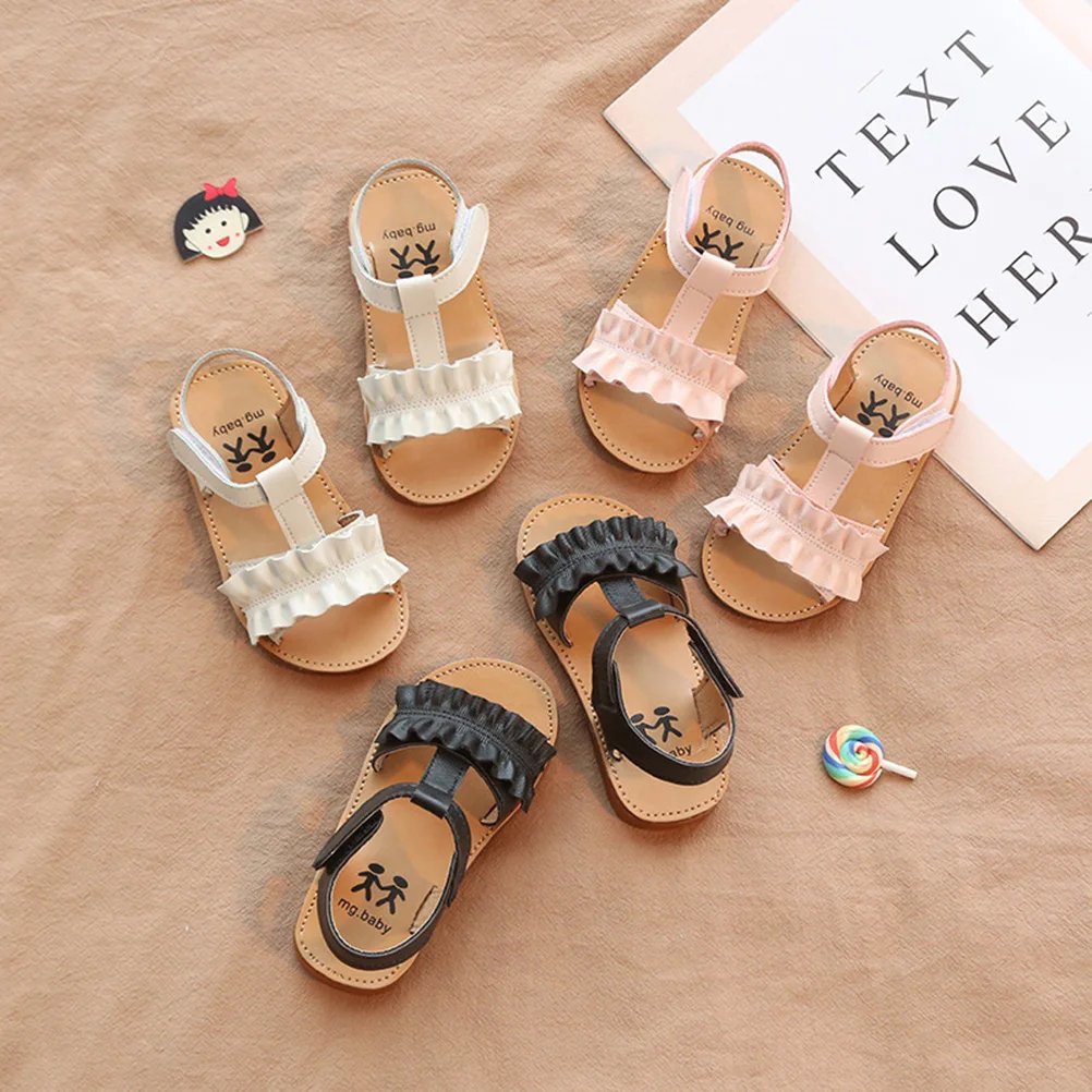 

Kids Summer Ankle Strap Baby Girls S Lace Decorative PU Anti slip Shoes Matching Tutu Dress Superior Comfort