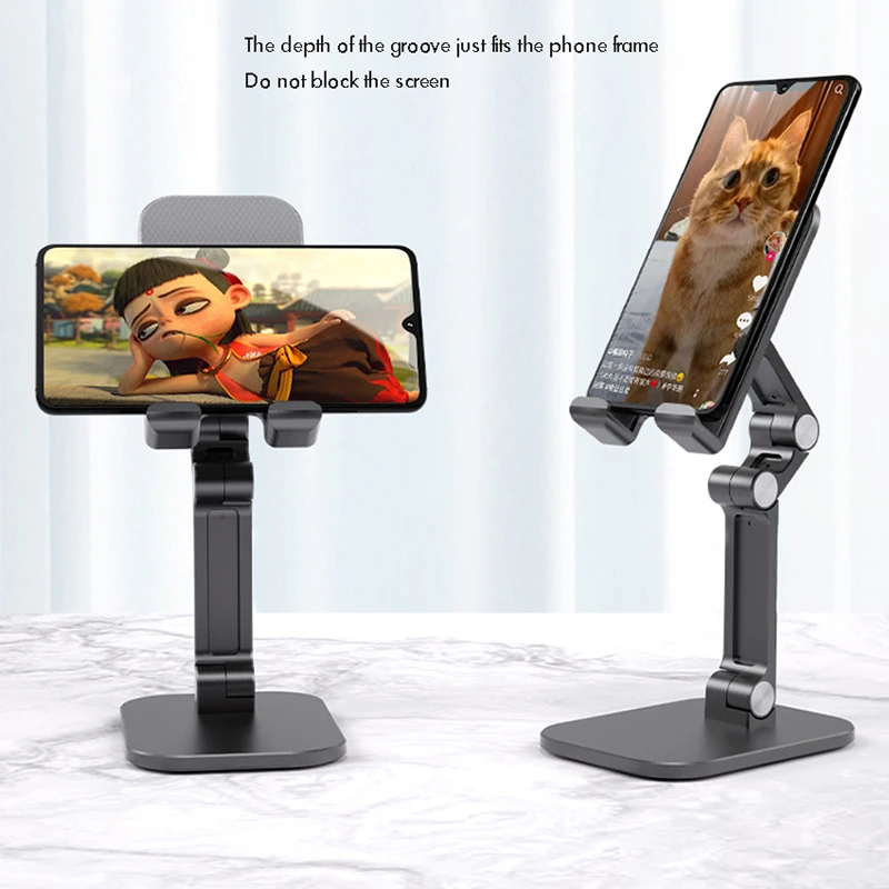 Three Sections Foldable Desk Mobile Phone Holder Tablet Flexible Table Desktop Adjustable Cell Smartphone Stand