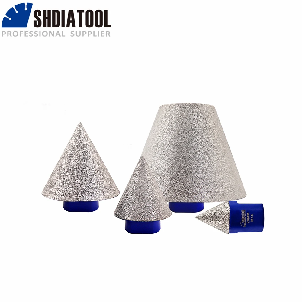 

SHDIATOOL Diamond Chamfer Milling Finger Bit Tile Cutter Concrete Granite Marble M14 Trimming Enlarge Shape Bevel Existing Hole