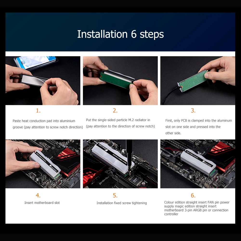 

Jonsbo M.2-2 M.2 Solid State Drive Cooler ARGB Lighting Desktop PC SSD Heatsink