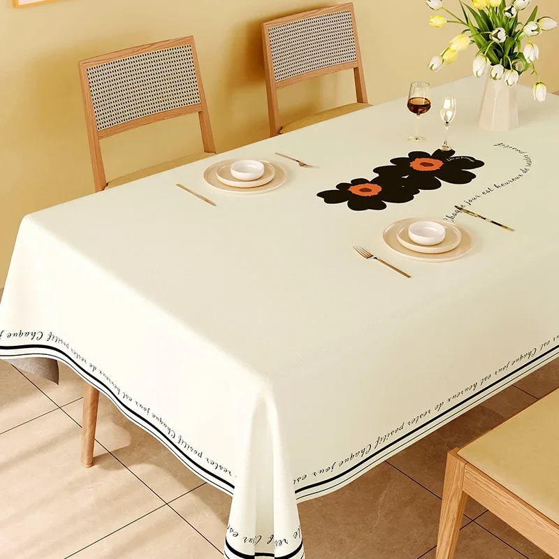 

90007 Table cloth waterproof, oil proof, and wash free PVCmesh red tablecloth, desk, student coffee table, table mat fabric art