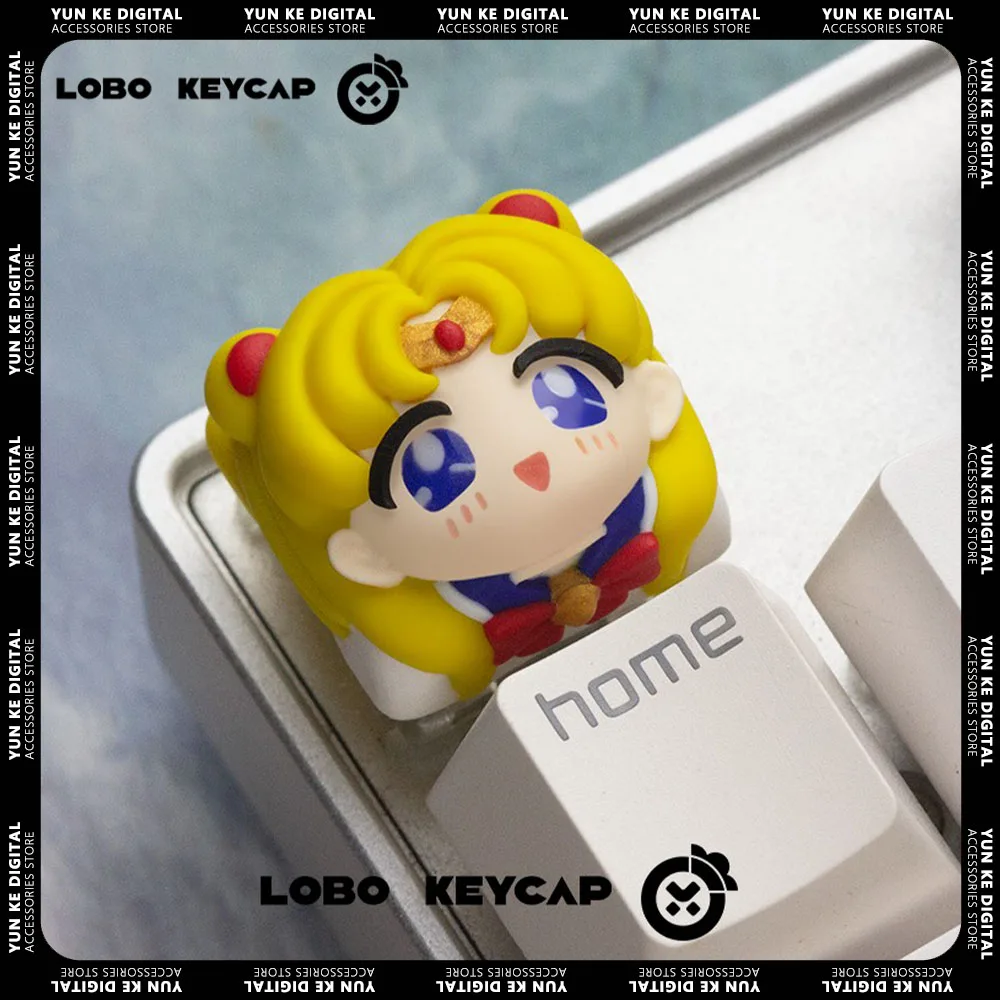 Sailor Moon Keycap Hand-made Resin Cute Keycap Mechanical Keyboard Keycaps LOBO Customized Gamer Gaming Accessories Gifts