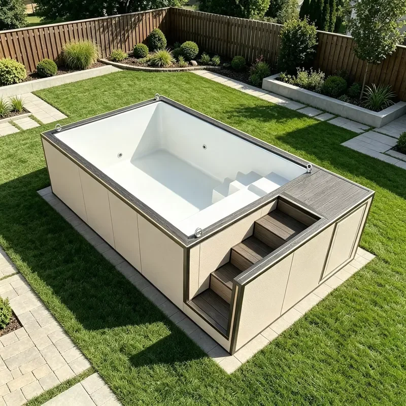 Modern Custom Container Swimming Pool Above Ground Prefabricated Modular Pool for Garden Villa