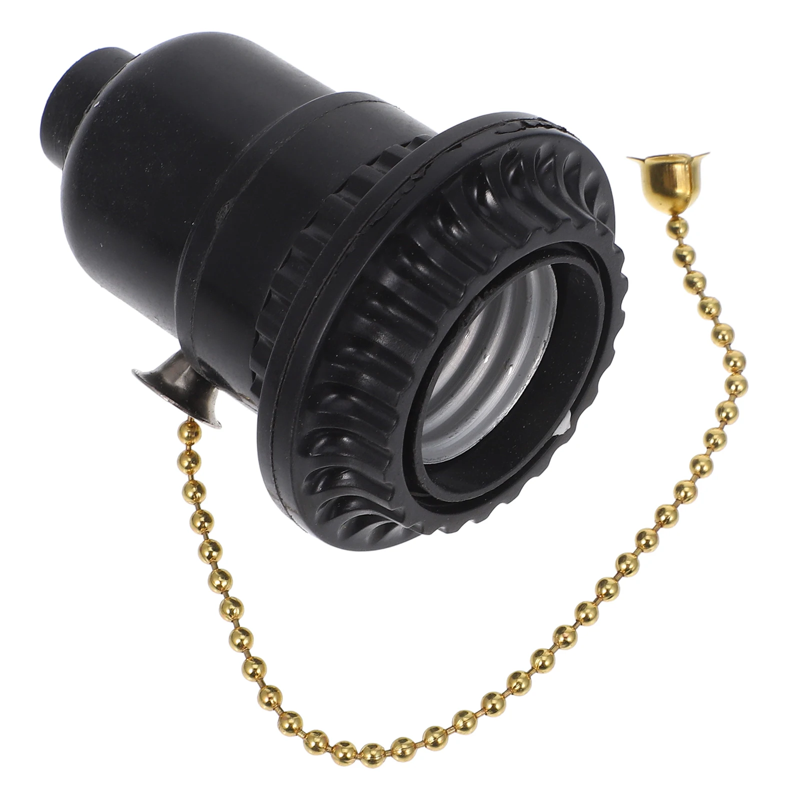 

E27 Metal Pull Chain Switch Lamp Socket Base Black Bulb Holder Light Parts Converter Adapter Repair Kit