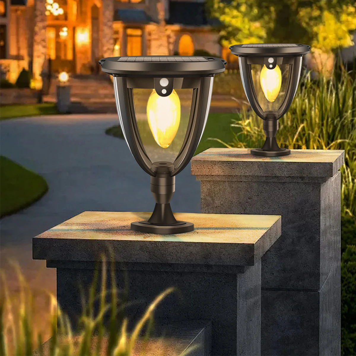 

Solar Bulb Light Outdoor 3 Installation Ways Wall Hang Ground 3 Brightness Modes IP65 Waterproof Solar Lights for Garden Decor
