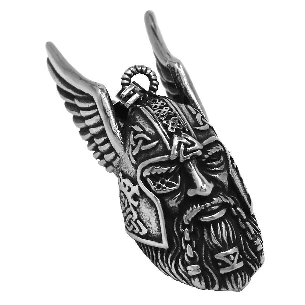 

Black Norse Viking Warrior Spartacus Helmet Bell Pendant Stainless Steel Biker Mens Bell Gift