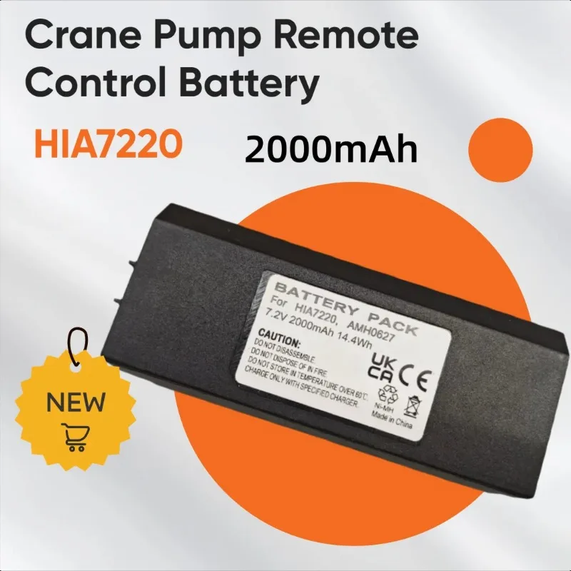 

2000mAh for Hiab HIA7220 AMH0627 Crane Pump Remote Control Battery