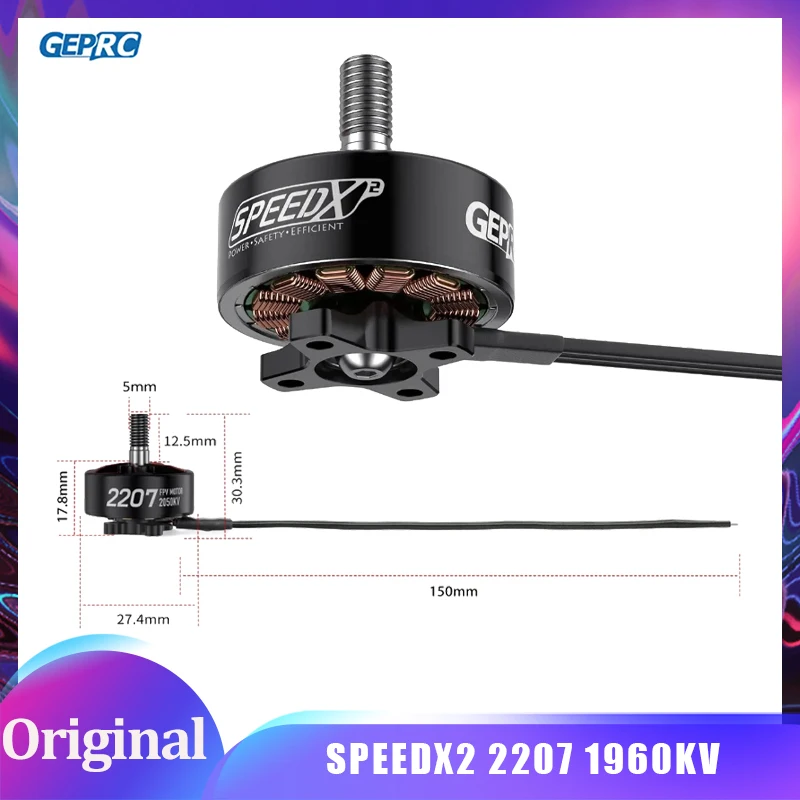 

GEPRC SPEEDX2 2207 1960KV Двигатель 4-5 дюймов FPV Дрон 6S Бесщеточный двигатель FPV RC Мультикоптер Гоночный дрон Запчасти DIY ЧАСТЬ
