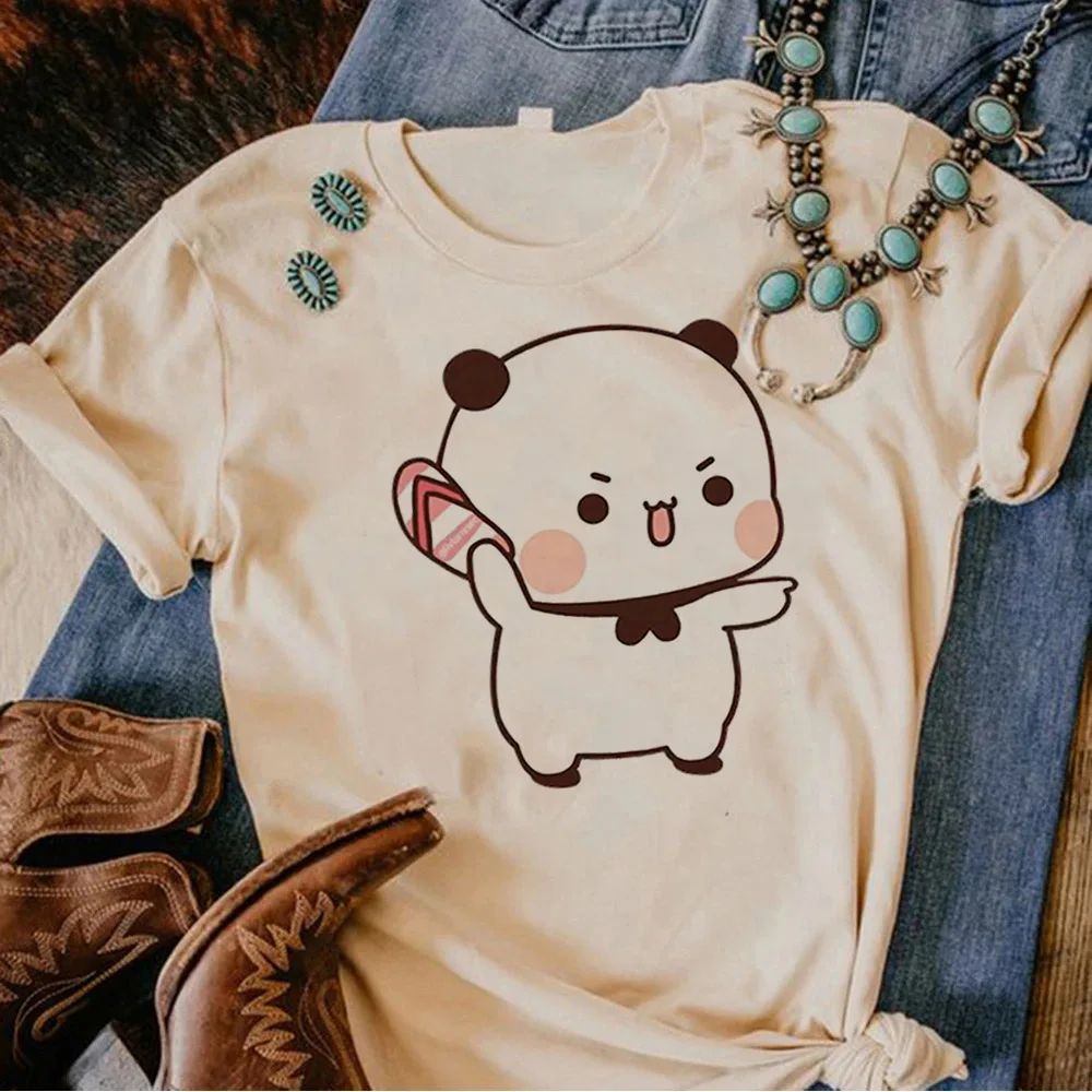 

Bubu Dudu Panda Bear Tshirts Short Sleeve Summer Women Tee-shirt Cartoon Graphic Printing Tshirts Casual Harajuku Sleeve Casual