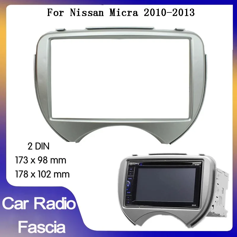 

2din car Radio Fascia Car Refitting Frame Panel DVD Player Bezel for NISSAN March Micra Renault pulse 2010~2015 Dash Mount Kit