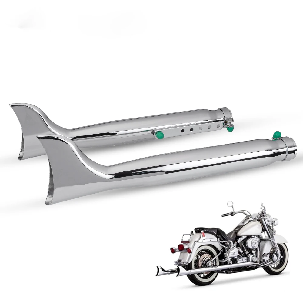 Motocyklowy tłumik wydechowy Retro Silver Fishtail 24HP 32HP Obudowa silnika do Ural K750 M1 M72 R71 R12 Dnepr MT12 XL883 1200
