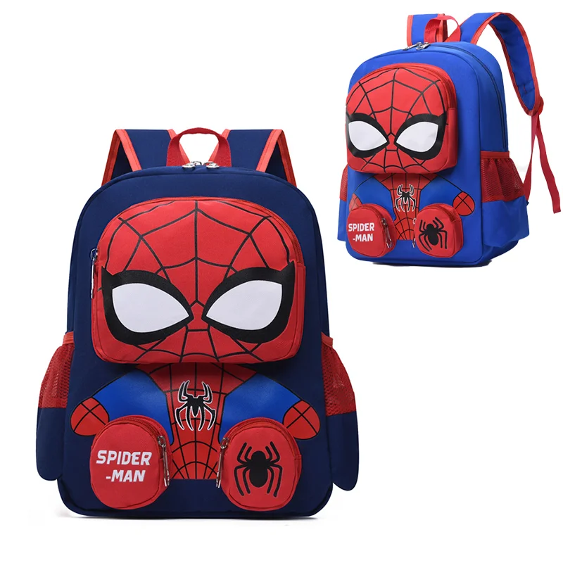 Mochilas de Spiderman para estudiantes, Bolsa Escolar de superhéroes, dibujos animados, Hello Kittle, 3D, estéreo, mochila de guardería, bolsa de viaje para niños