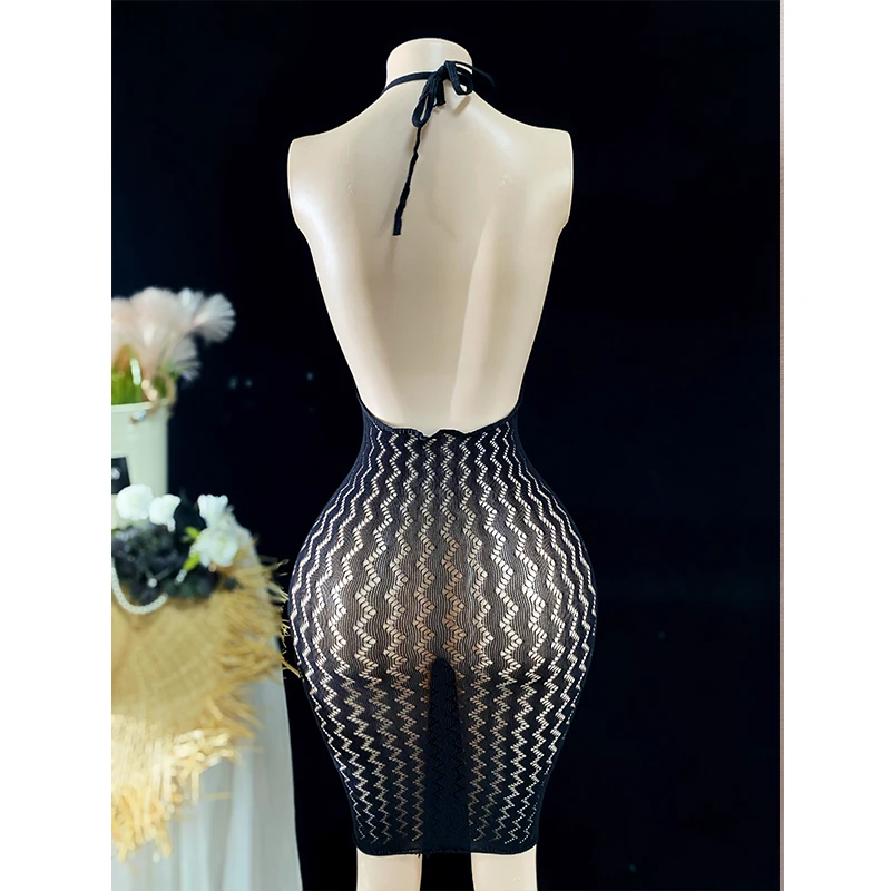 Mesh Beach Cover Up Dress Women hollow Out Sheer Fishnet Bodycon Dress Sexy Music Festival Rave Outfit Swimwear Coverups - view 4