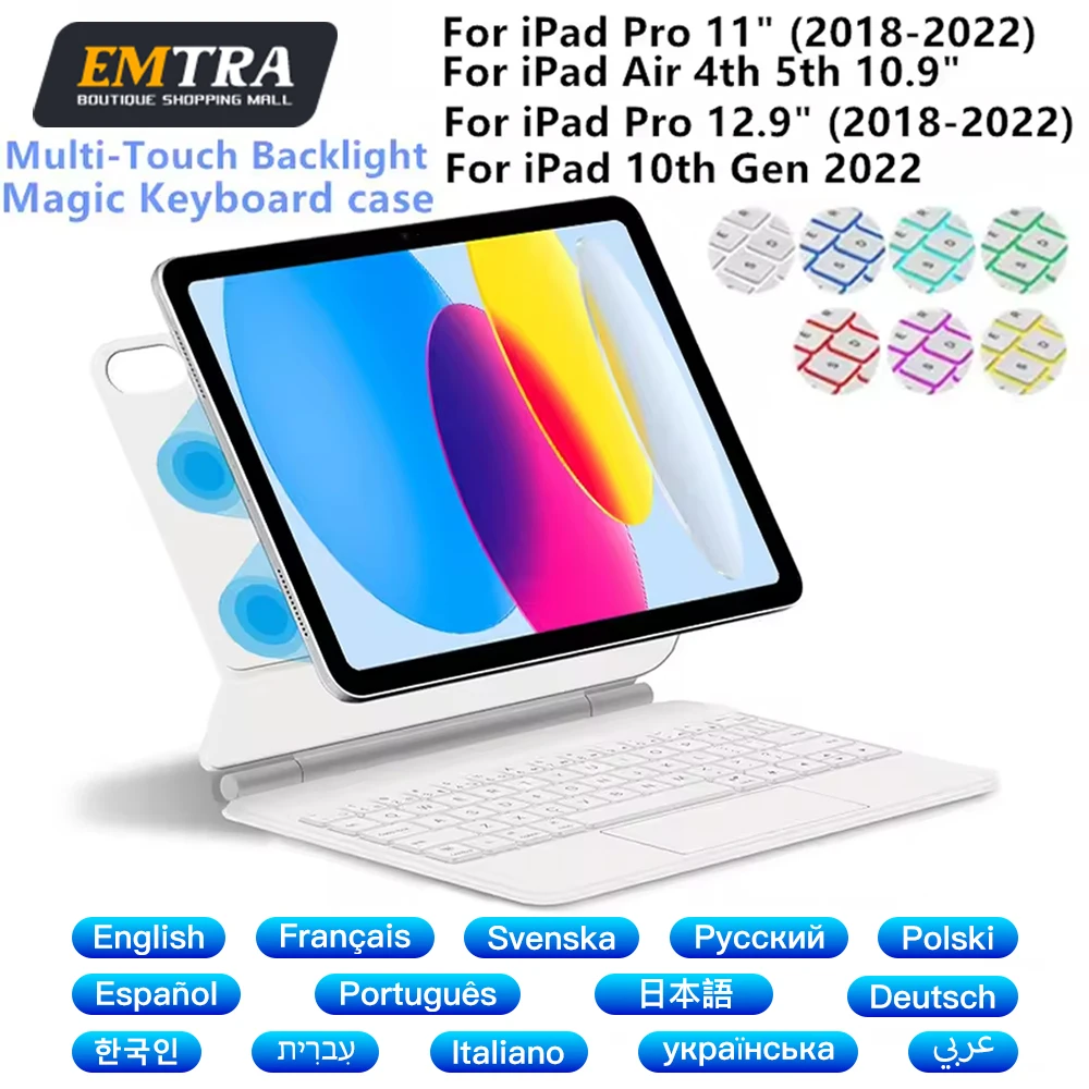

Magic Keyboard For iPad Pro 11 12.9 6th 5th 4th 3rd 10.9 Air 5 10.9 10th 2025 iPad A16 11th Bluetooth Smart Cover Magnetic Cases