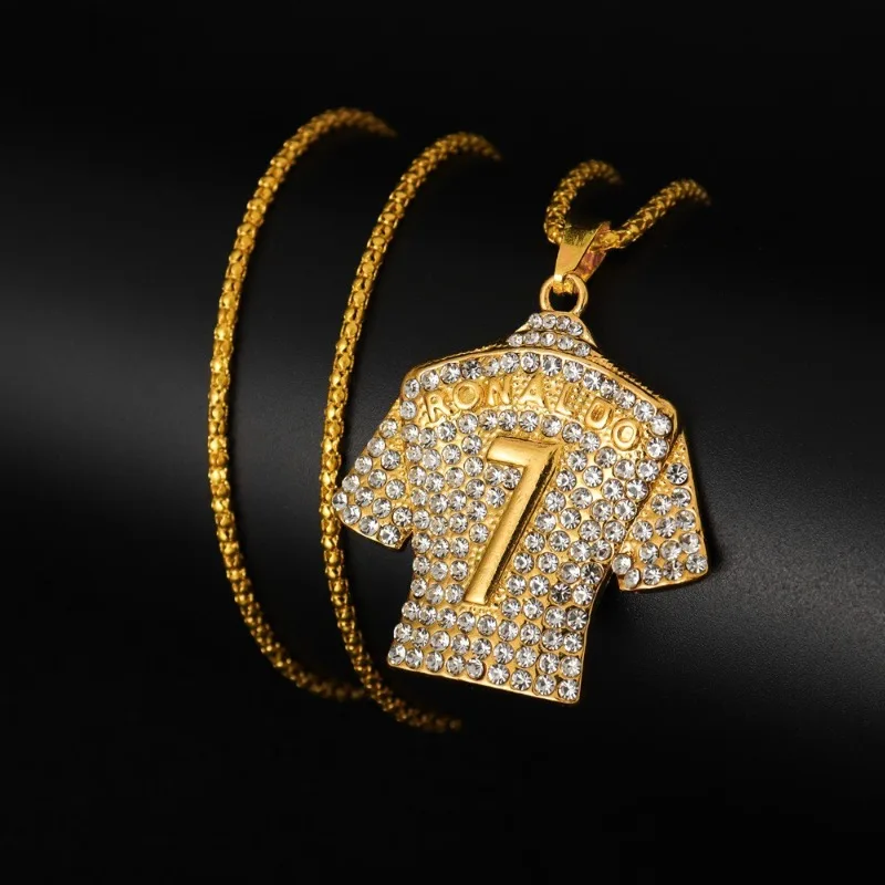 

Number 7 Jersey Zircon Pendant Alloy Necklace for Football Fans -Classic Jersey Sports Couple Jewelry World Football Fan Gifts