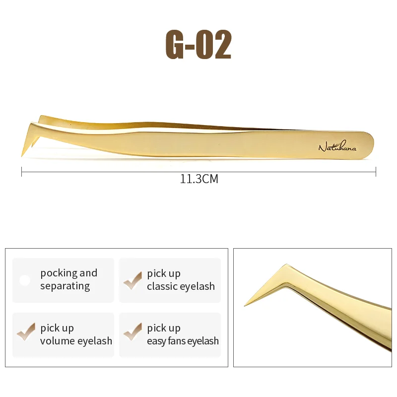 NATUHANA Antistatische gerade Wimpernverlängerungspinzette, industrielle Präzision, gebogene gerade Wimpern-Augenbrauenpinzette, Make-up-Tools