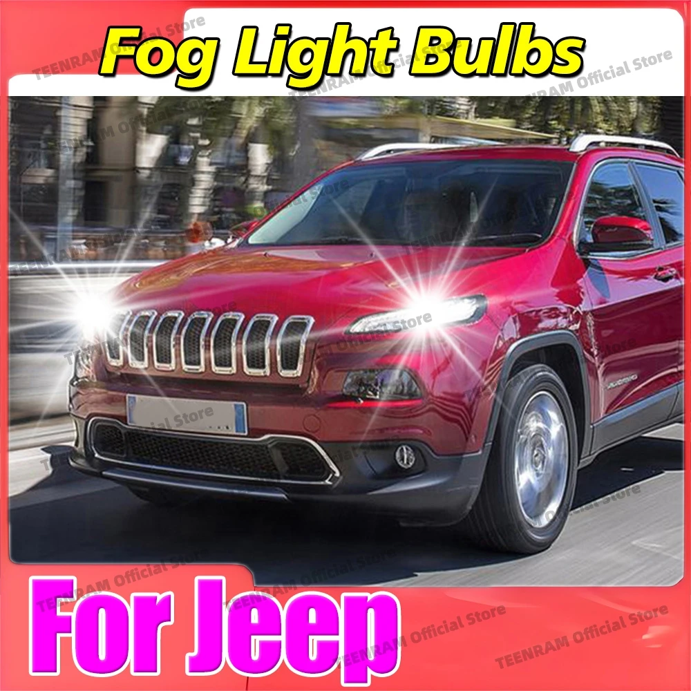 

2Pcs LED Fog Light Bulbs For Jeep Renegade Cherokee KL 2014-2019 Compass 2011-2021 Grand Cherokee 2014-2020 Front Fog Lamps 12V