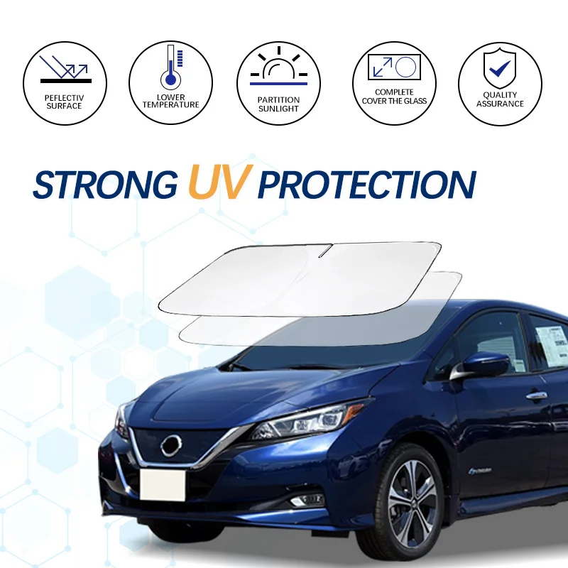 Car Windshield Sun Shade For Nissan LEAF Sunshade Summer Visor Protector Foldable Blocks UV Rays Protection Accessories