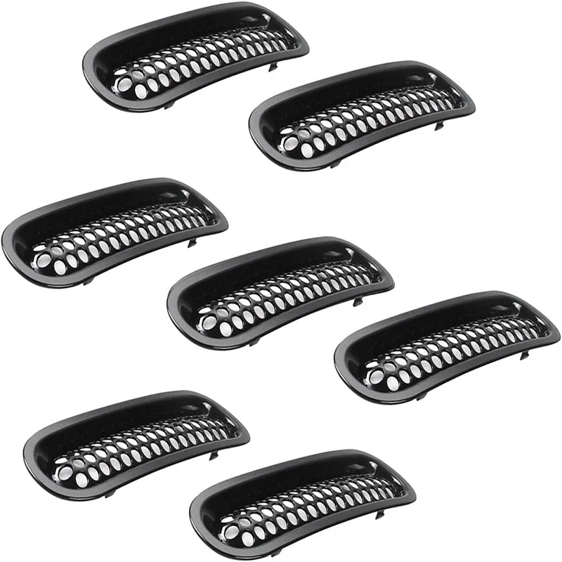 Front Grill Insert Mesh Racing Grille Cover Trim With Buckle for Jeep Wrangler JK 2007-2017 Car Accessories ABS Carbon Fiber