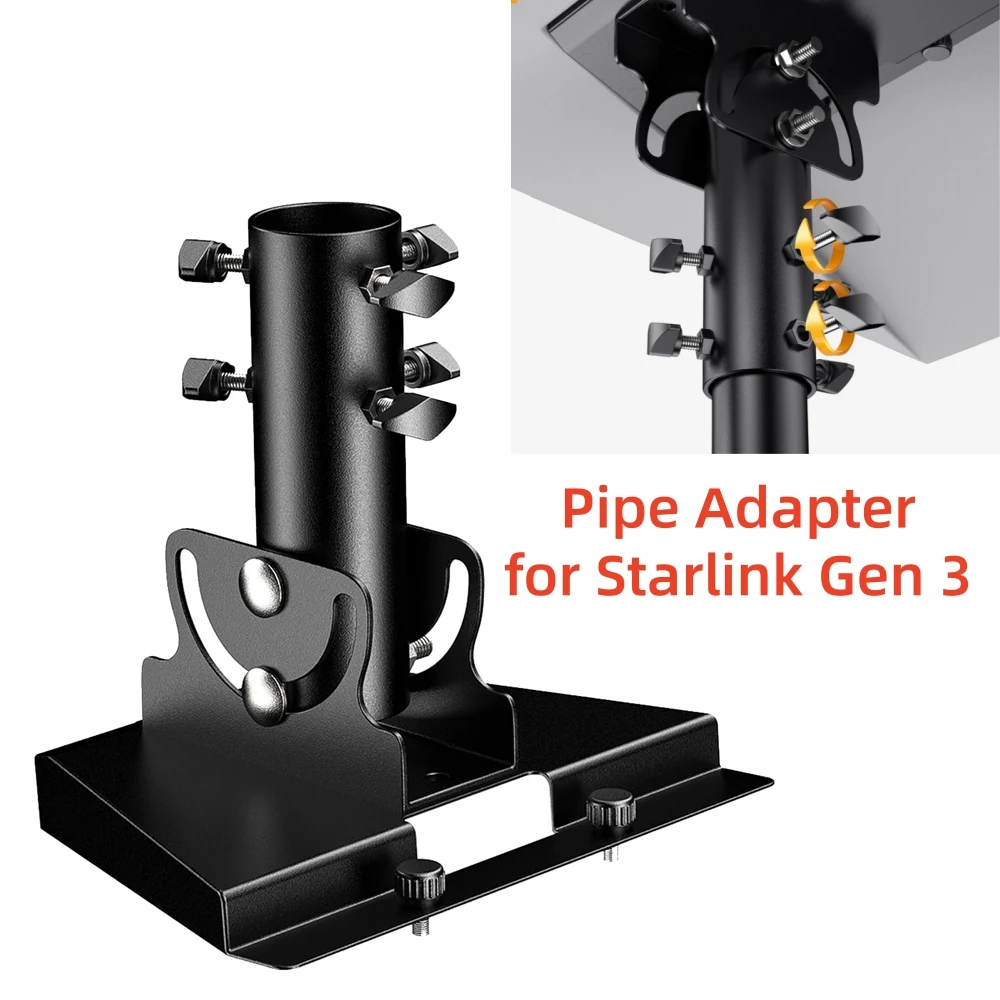 Pipe Holder Adapter For Starlink Gen 3 Standard Dish V3 Roof Pole Mount Stand Connector Adjustable Bracket Angle Accessories