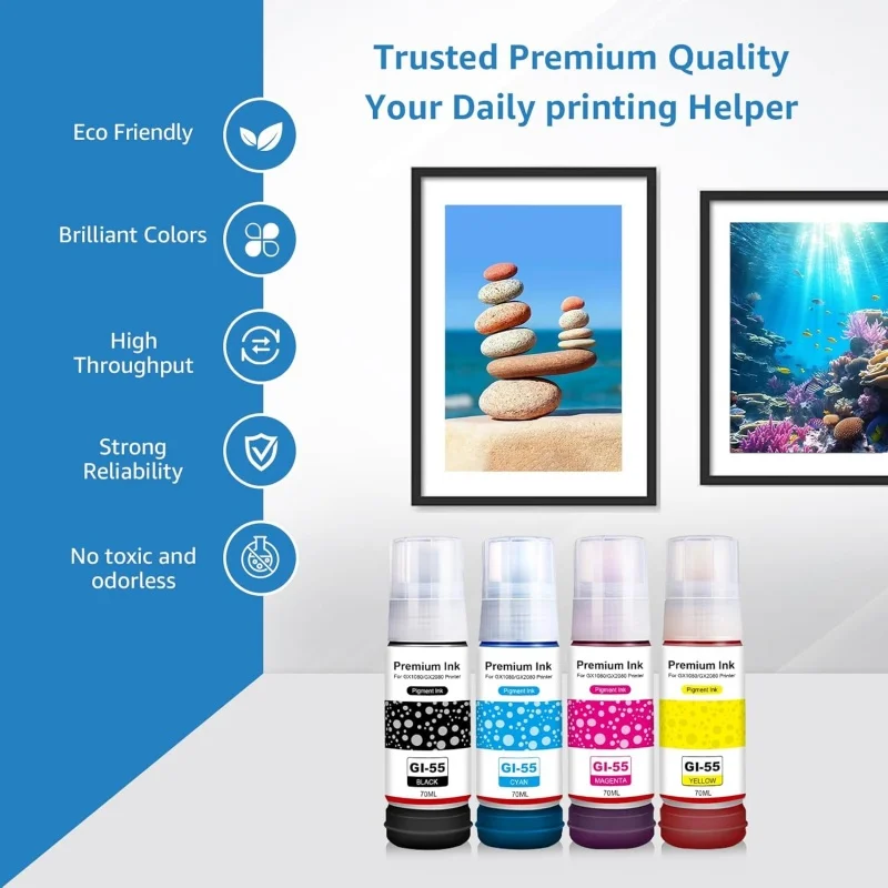 

GI-55 Multipack Replacement for GI55 GI 55 Ink for MAXIFY GX1050 GX2050, GX-1050 GX-2050, GX 1050 GX 2050