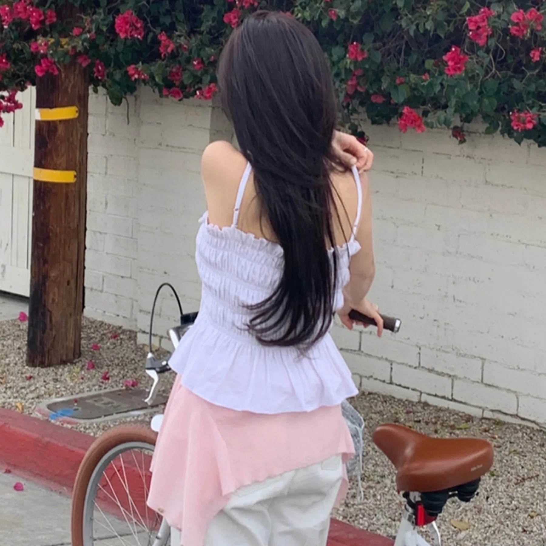 

Летний укороченный топ с открытыми плечами, женский жилет со складками, деревянная верхняя одежда ain, модная одежда для поездок на работу, Sle irt