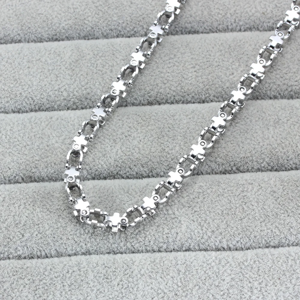 قلادة من الفولاذ المقاوم للصدأ للرجال والنساء ، قلادات الرقبة الفضية اللون ، الأزياء والمجوهرات ، هدية الحزب ، طول 16 ، 20 بوصة