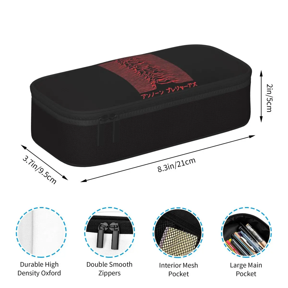 Joy Division Unknown Pleasures Pencil Case for Boys Girls School Pen Box Pencil Bag Stationery Supplies Pen Holder Bag