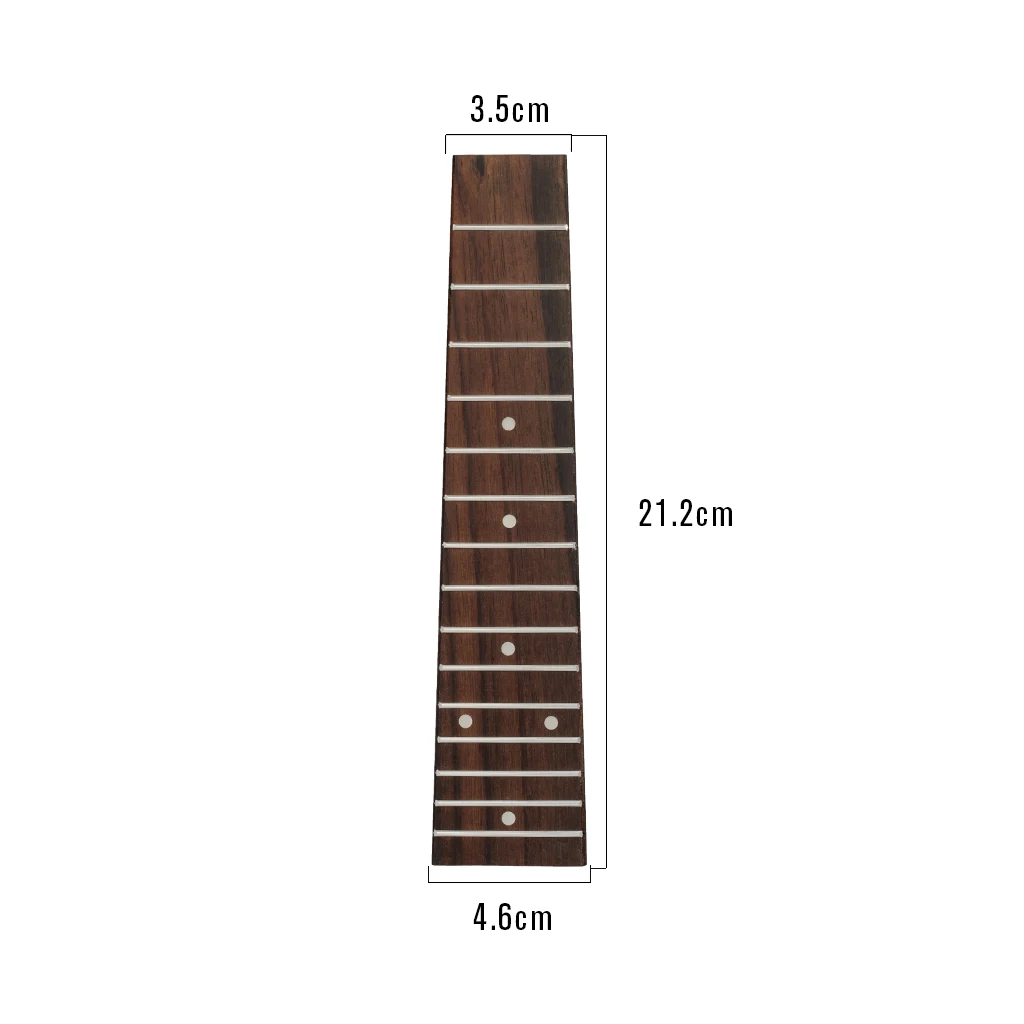 Rosewood Soprano Ukulele 4 Strings Guitar Fretboard W/15 Chrome Frets Fit For Mahogany Neck 21