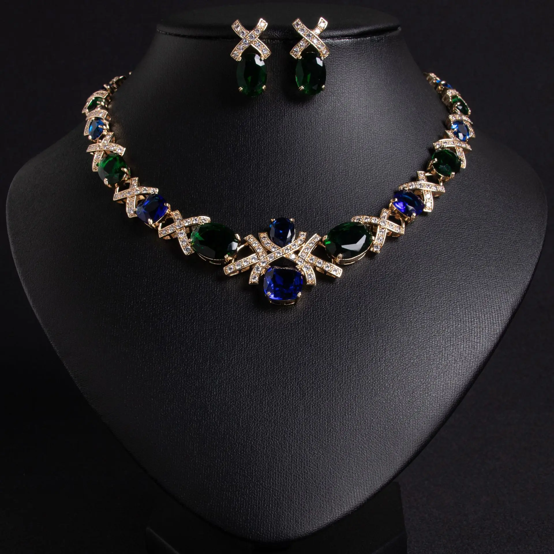 

jewelry set jewelry high-end necklace zircon set luxury banquet clothing necklace set jewelry women