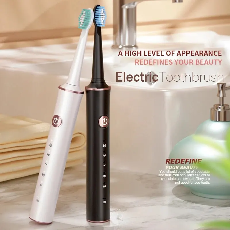 

Новая звуковая электрическая зубная щетка N100, щетка с таймером для взрослых, 6-режимное USB-зарядное устройство, перезаряжаемые зубные щетки, набор сменных насадок