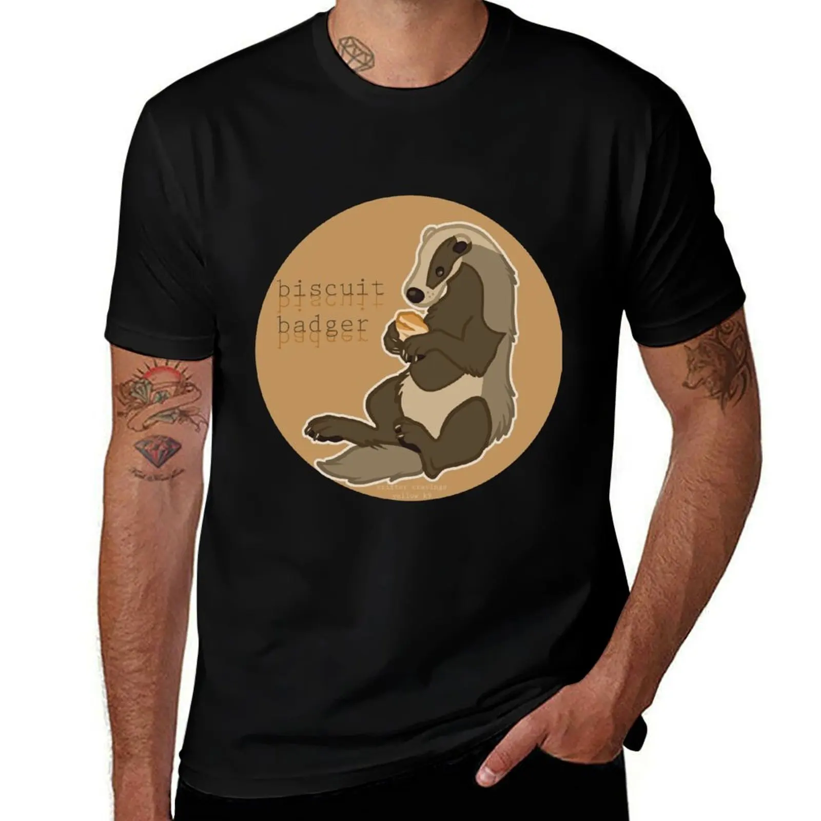 

Biscuit Badger T-Shirt summer tops hippie clothes cotton graphic tees vintage anime shirt mens graphic t-shirts big and tall