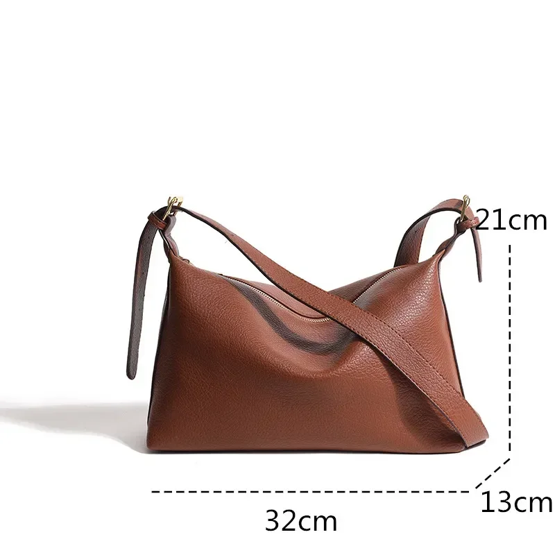 Large-size High Quality Leather Lady Shoulder Crossbody Women Trend Totes Solid Luxury Soft Leather Handbag Fashion Female Bags