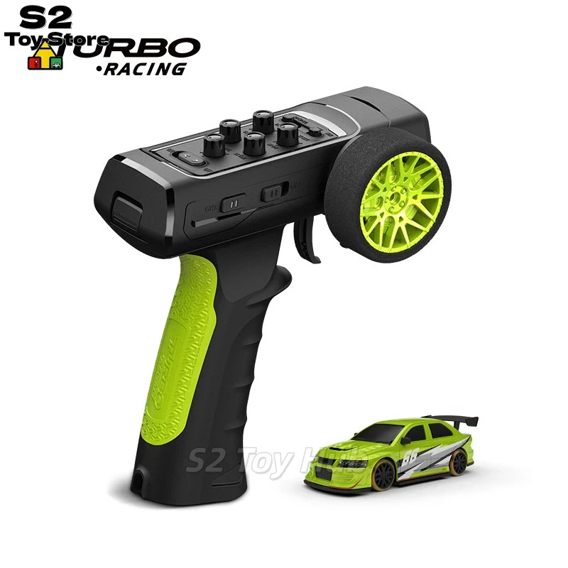 TURBO RACING 1:76 Scale Mini Upgraded C66 Electric Remote Control Drift Car Model With P36 Controller For RC Hobbyists