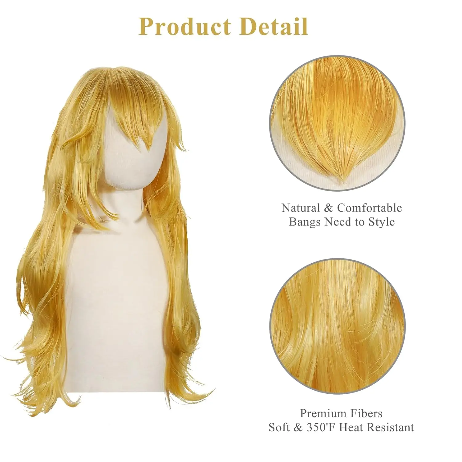 Blonde Wavy Princess Wig Golden Long Wavy Wigs Peach Cosplay Wig Anime Synthetic Hair for Costume Party wig and 1 Crown